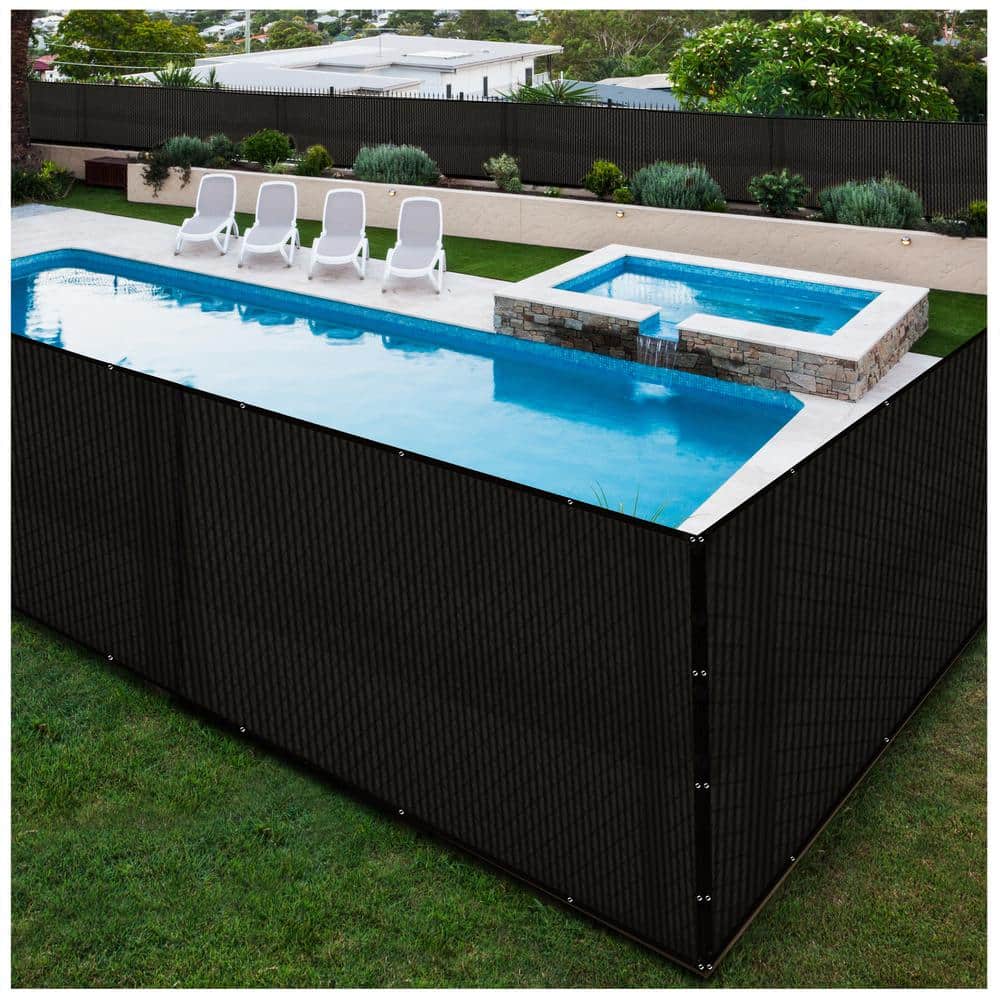 Black Polyethylene Privacy Fence Screen Netting 6' x 15'