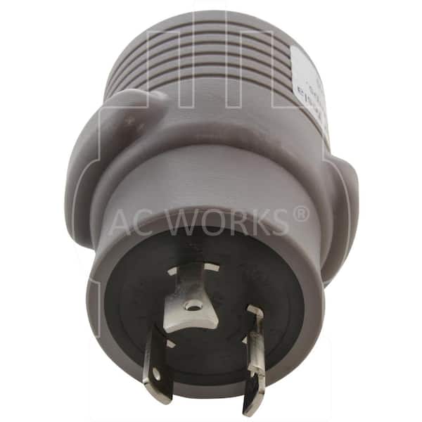 AC Works Electric Vehicle Charging Adapter for Tesla Use (20 Amp 250-Volt L6-20 Locking Plug to Tesla), Gray