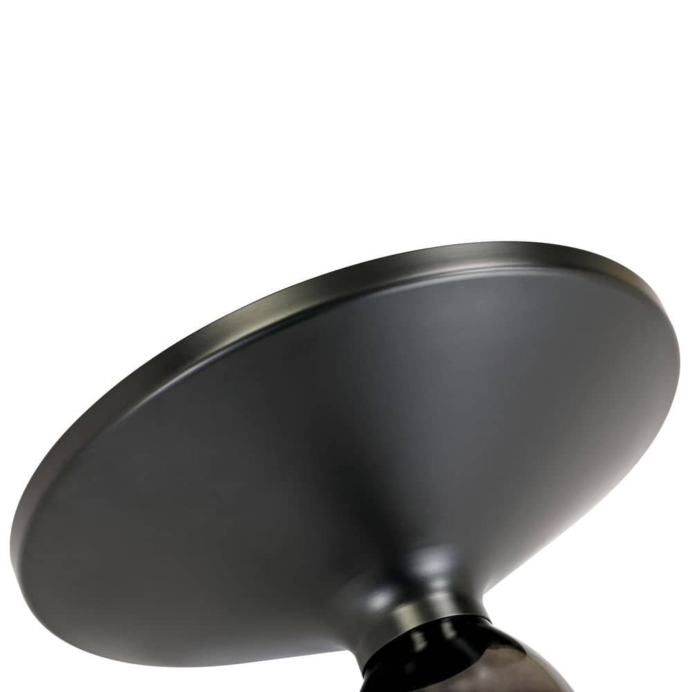 Modern Black and Grey Glass Round Side Table