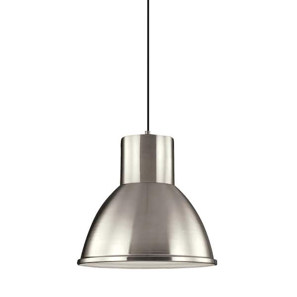 Division Street 15 in. W. 1-Light Brushed Nickel Pendant