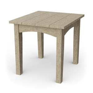 Heritage Weathered Wood HDPE Plastic Outdoor Deep Seating End Table
