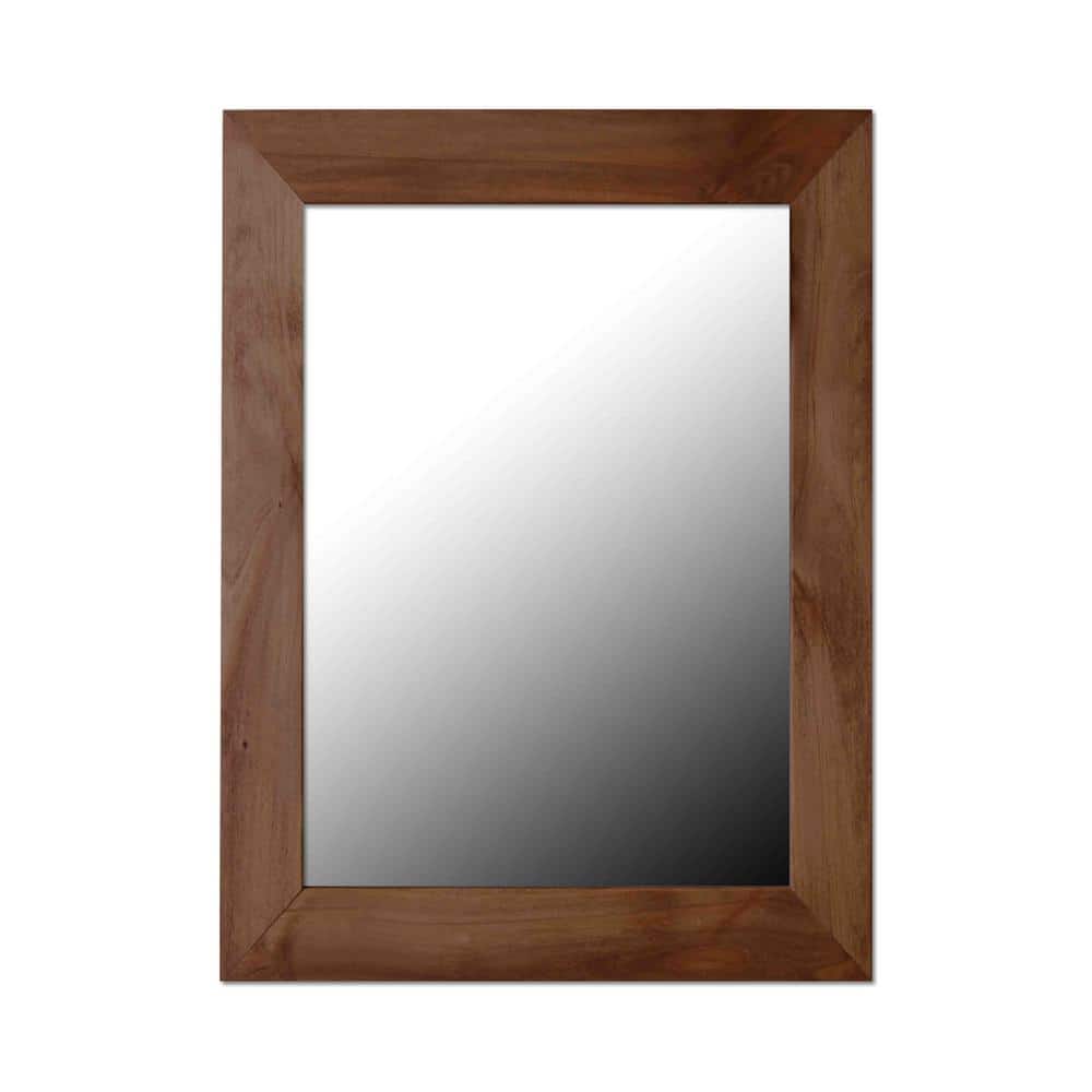 Small Rectangle Mirrior Home Basics Small Rectangle Mahagony Novelty Mirror (18 in. H x 14 in ...