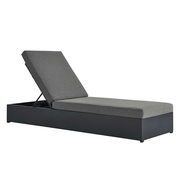 MODWAY Tahoe Patio Powder Coated Aluminum Outdoor Chaise Lounge Chair in Gray Charcoal EEI 6634 GRY CHA The Home Depot