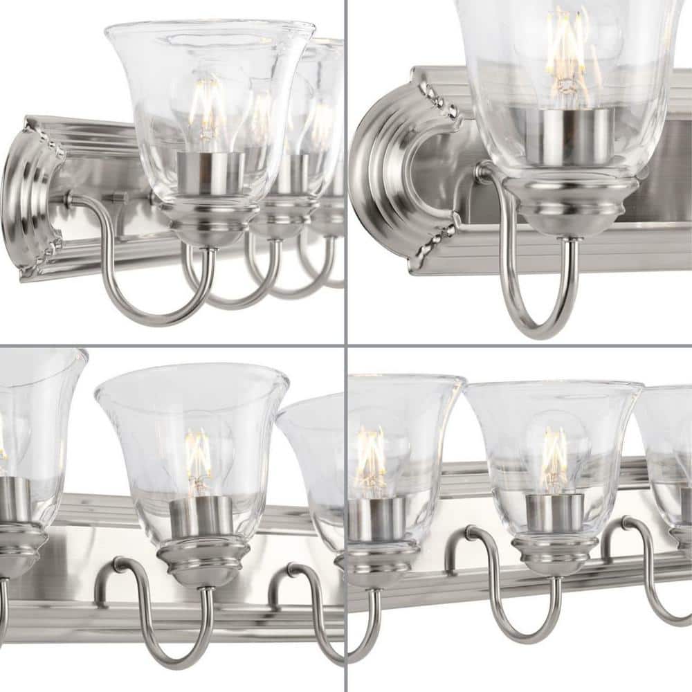 Brushed Nickel Clear Glass 48" 6-Light Vanity Light