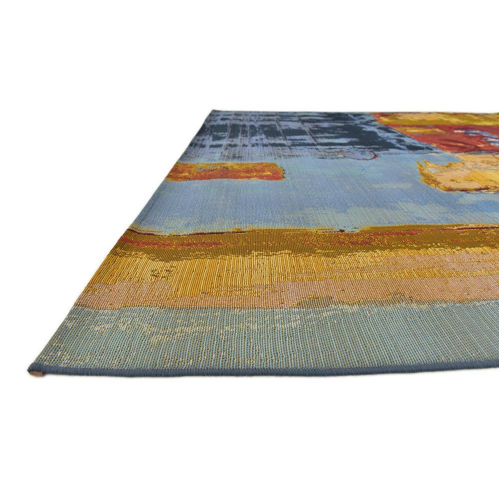 Colorful Easy-Care Synthetic 6' Square Outdoor Rug