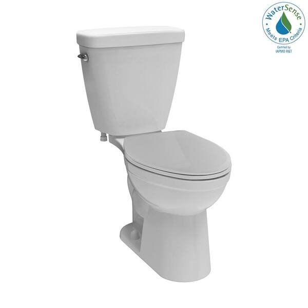 Delta Prelude 2-piece 1.28 GPF Single Flush Elongated Toilet in White Seat Included