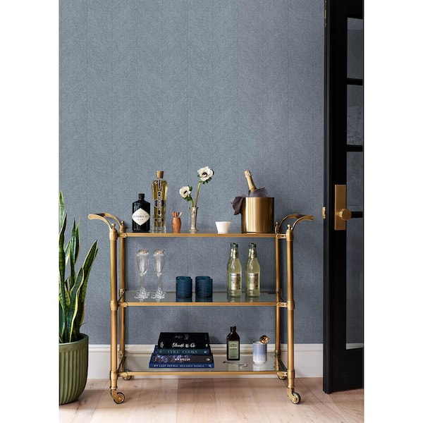 Kallam Blue Chevron Non-Pasted Wallpaper