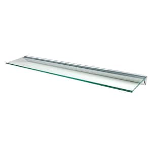 Glacier Clear Glass Shelf with Silver Bracket Shelf Kit (Price Varies By Size)