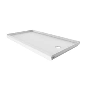 32 in. x 60 in. Single Threshold Shower Base with Right Hand Drain in White