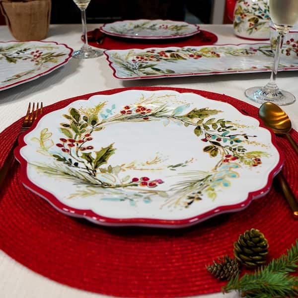 Certified International Multi-Colored Christmas Gatherings Dinner