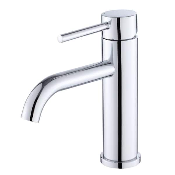Single Handle Single Hole Bathroom Faucet with Drain in Chrome