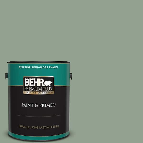 BEHR PREMIUM PLUS 1 gal. #N400-4 Forest Path Semi-Gloss Enamel Exterior Paint & Primer