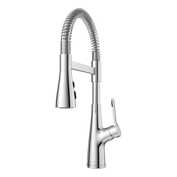 Pfister Neera Single-Handle Culinary Pull-Down Sprayer Kitchen Faucet in Polished Chrome