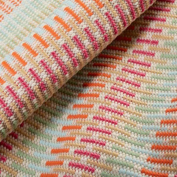 Candy Stripe Handwoven Multi 3 ft. x 8 ft. Outdoor Runner Rug