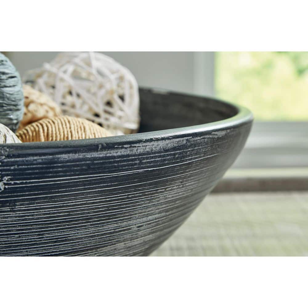 Distressed Blue Terra Cotta Decorative Bowl, 16"