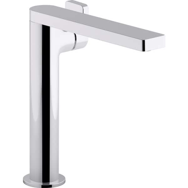 KOHLER Composed Single-Hole Single-Handle Tall Vessel Bathroom Faucet with Lever Handle and Drain in Polished Chrome