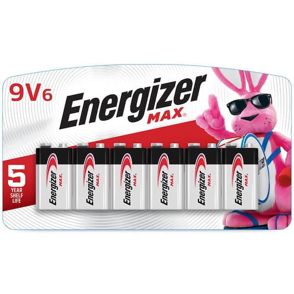Energizer MAX 9V Batteries (6-Pack), 9-Volt Alkaline Batteries