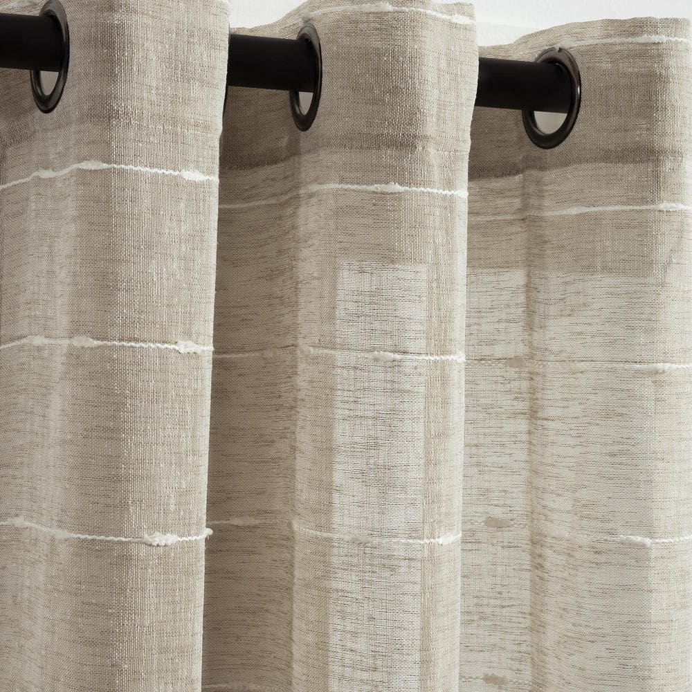 Neutral Sheer Polyester Grommet Window Panels, 38"W x 95"L