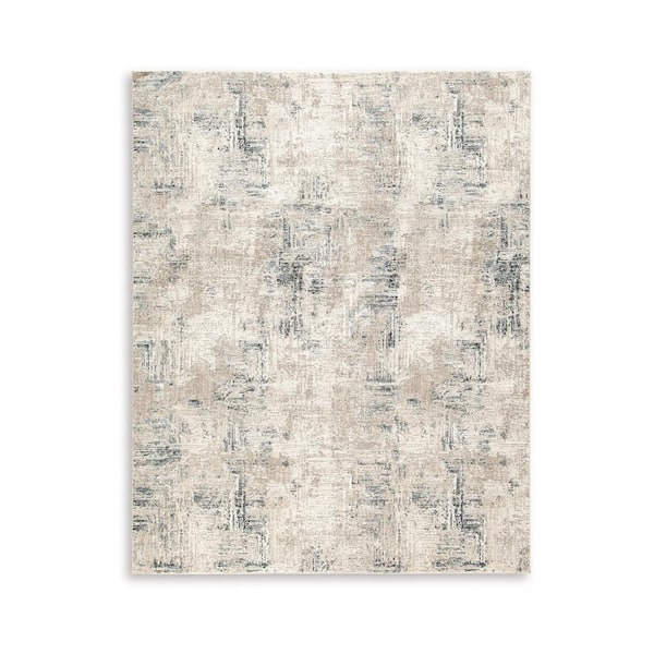 Toer Gray, White and Black 8 ft. x 10 ft. Geometric Area Rug