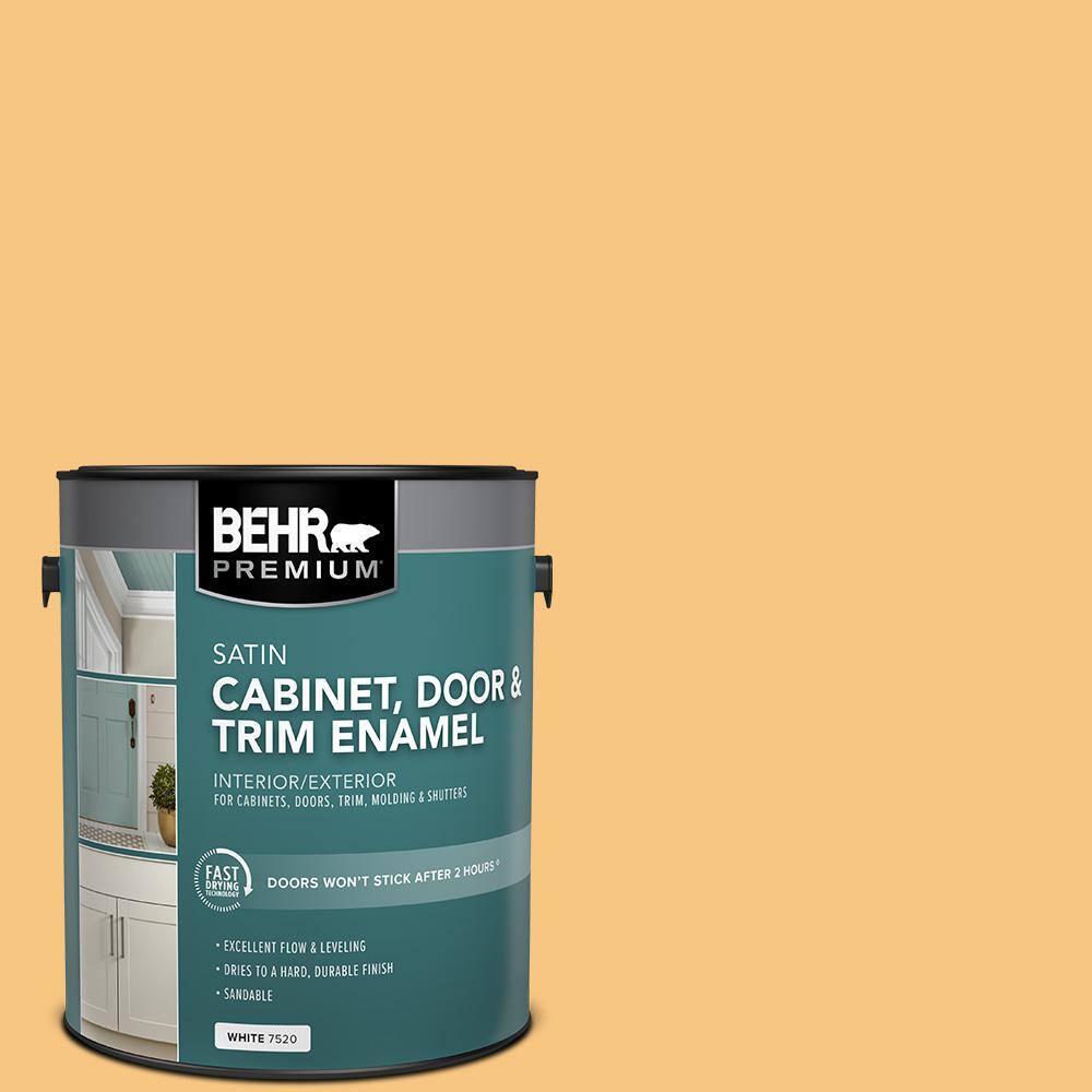BEHR PREMIUM 1 gal. PPU607 Jackfruit Satin Enamel Interior/Exterior