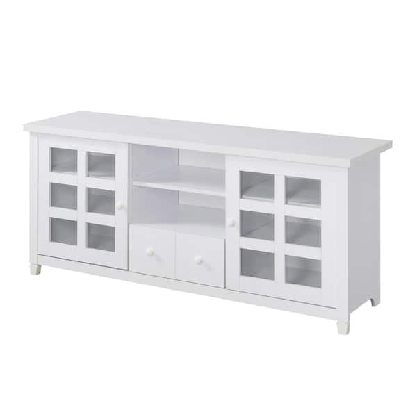 Convenience Concepts Newport Park Lane 1 Drawer TV Stand with Storage Cabinets and Shelves for TVs up to 65 Inches