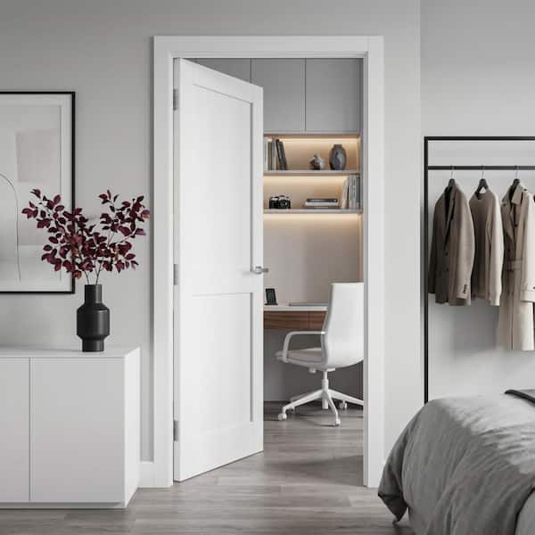 SOCBAZZAR 24 in. x 80 in. 2-Panel Solid Core White Primed