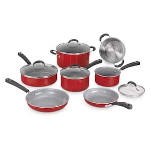 Advantage XT 11-Piece Aluminum Ceramic Nonstick Cookware Set in Red