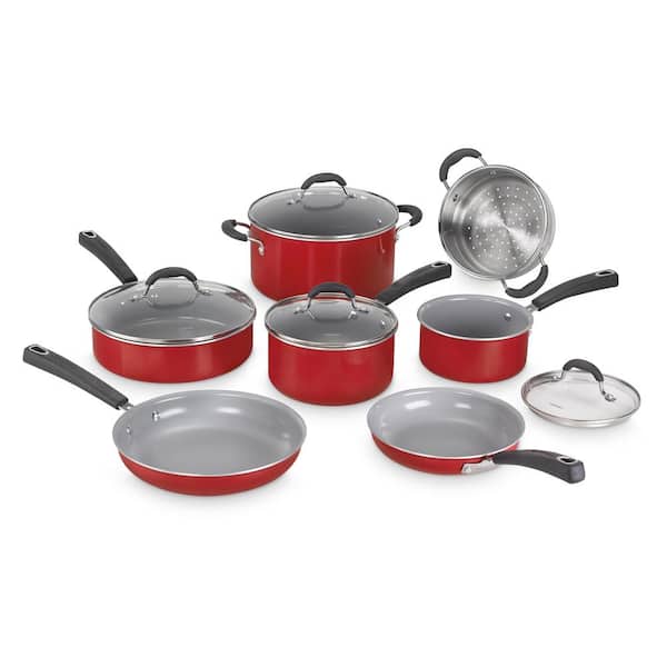 10 Pc Cold-Forged Induction Ceramic Cookware Set - Red - Tramontina US