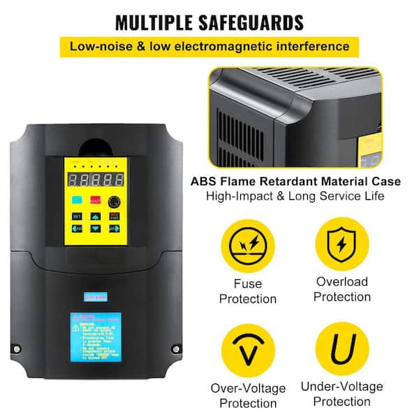 LinsVFD 7.5KW VFD Inverter 10HP 31A 220V 3 Phase Variable Frequency Drive For CNC – EV50T20075BX0