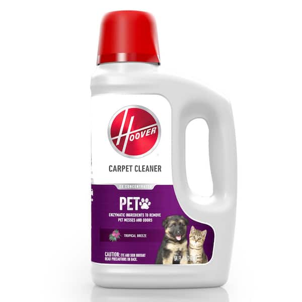 HOOVER 64 oz. Pet Carpet Cleaner Solution, 2x Concentrated, Pet Stain and Odor Eliminator for Carpet and Upholstery, AH31925