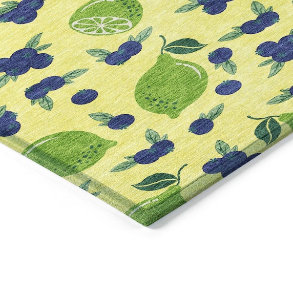 Chantille Machine Washable Indoor/Outdoor Abstract ACN2354 Yellow 2 ft. x 3 ft. Accent Rug