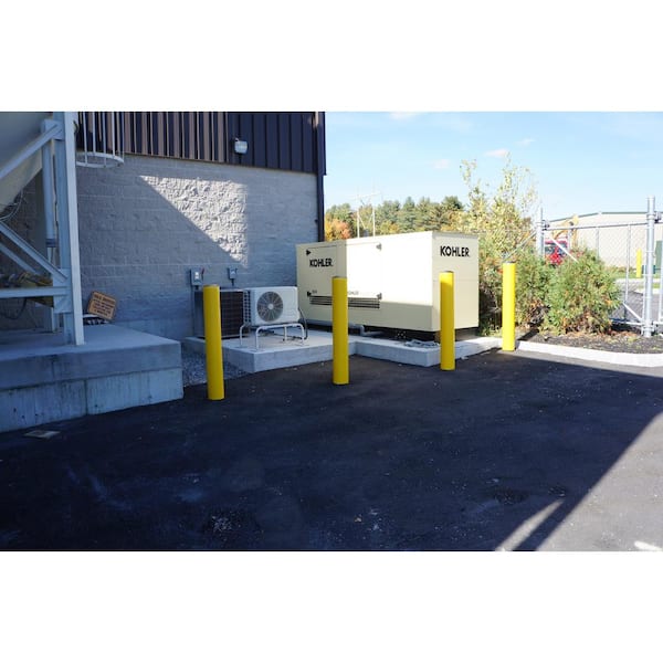 Unbranded - 7 ft. x 4 in. Round Top On-Diameter 16-Guage Concrete Filled Painted Grey Bollard (5 Per Pallet)