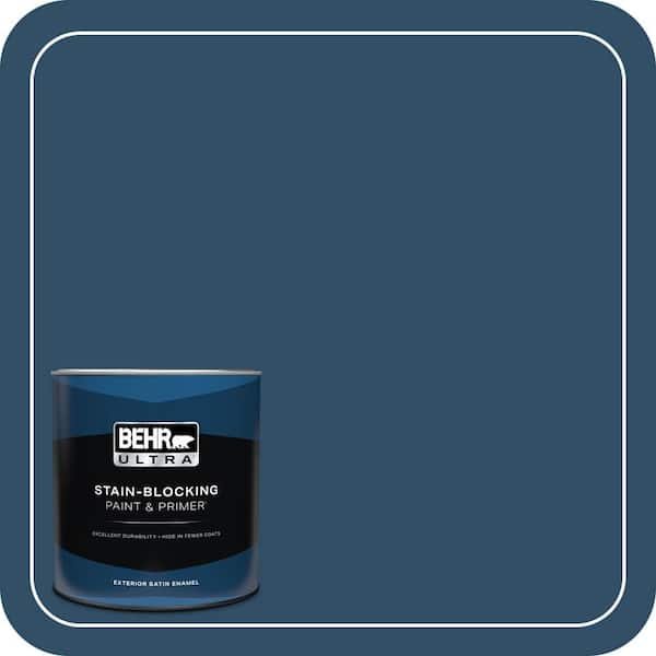 BEHR ULTRA 1 qt. #ECC-53-3 Outer Space Satin Enamel Exterior Paint & Primer