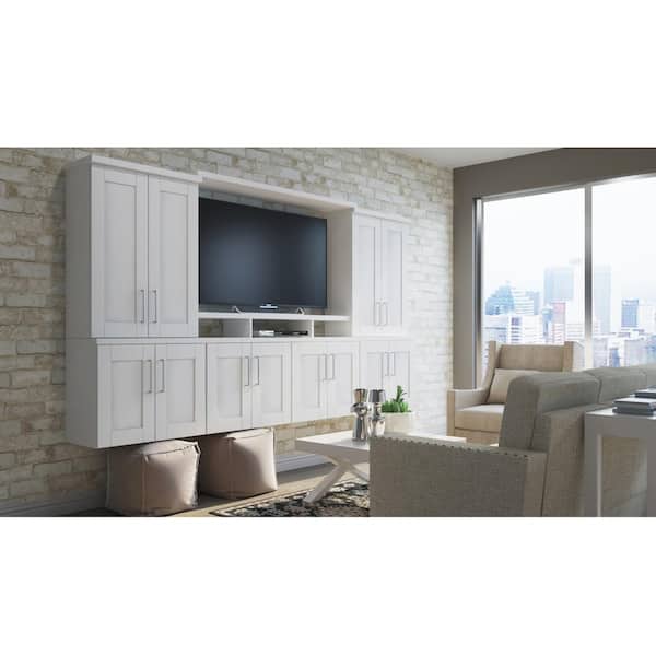 Hampton Bay - Shaker 27 in. W x 12 in. D x 30 in. H Assembled Wall Kitchen Cabinet in Satin White