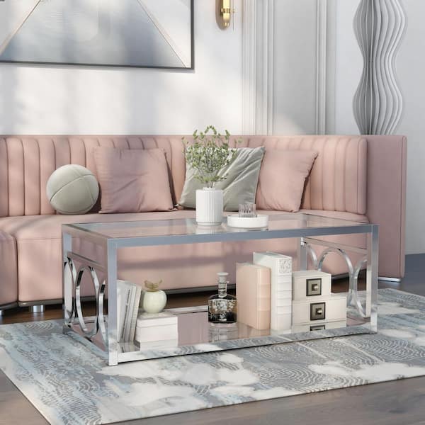 Coaster Valentina 35.5 in. Mirrored Square Glass Top Coffee Table