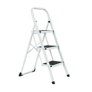 Folding Step Ladder, Portable 3-Step Metal Step Stool, 330 lb. Load Capacity Type IA Duty Rating (8.5 ft. Reach Height)