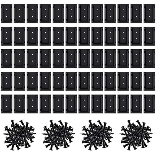 2 in. x 4 in. Deck Railing Bracket Connectors with 360-Pieces Coating Screws for Wood Lumber Fence Post (60-Pack)