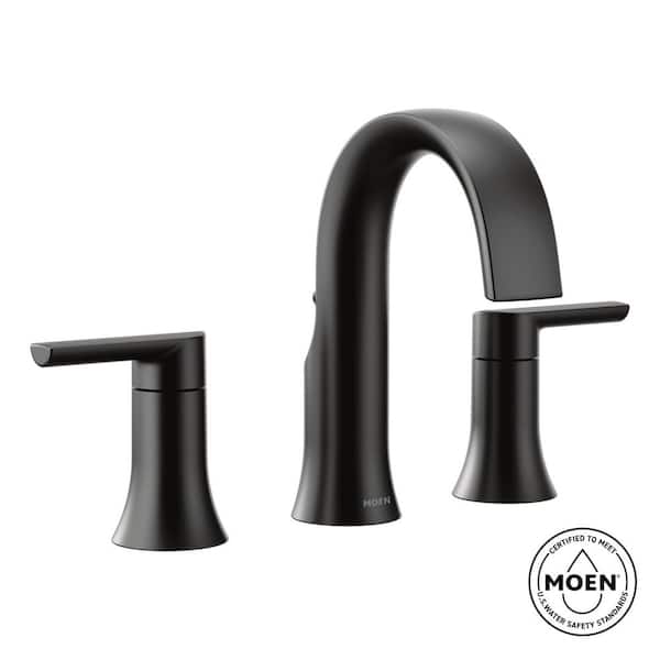 Doux 8 in. Widespread 2-Handle Bathroom Faucet Trim Kit in Matte Black (Valve Not Included)
