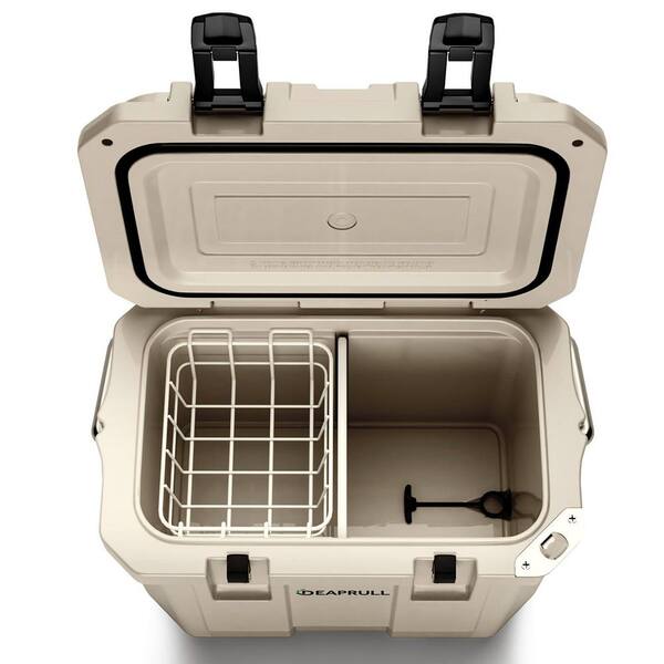 Denjol Khaki 30 qt. Portable Chest Cooler with Lid Lock Handle