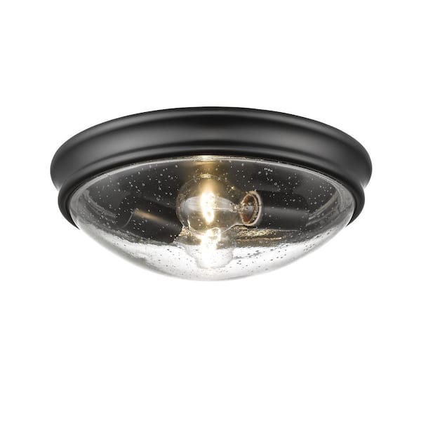 Millennium Lighting 12 in. W 2-Light Matte Black Ceiling Fixture Flush ...