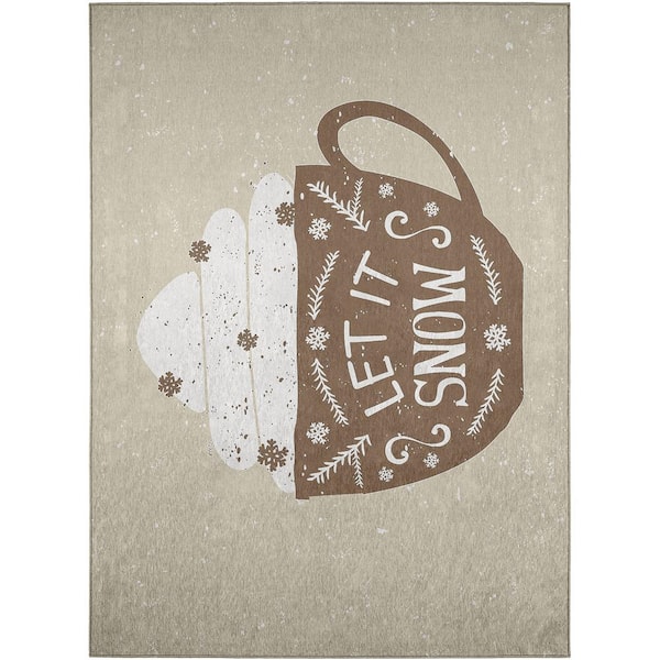 Addison Rugs Cozy Winter Brown 30 in. x 46 in. Indoor/Outdoor Washable Area Rug