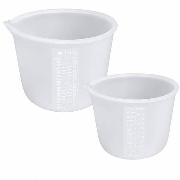 Chocolate Melting Pot with Non-Stick Silicone See-Through Design Measuring Marks Easy Clean 2-Piece Set (600ml & 1000ml)