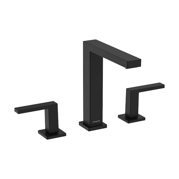 Hansgrohe Tecturis E 8 in. Widespread Double Handle Bathroom Faucet in Matte Black