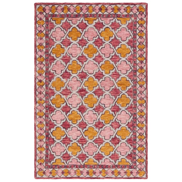 Aspen 8 ft. x 10 ft. Pink/Yellow Transitional Floral Area Rug