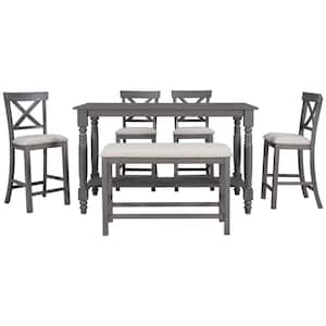 Furniture 4-Piece Square Brown MDF Top Dining Room Set (Seats 4)