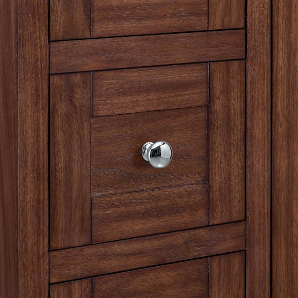 Avery 80 in. Double Freestanding Dark Walnut with Polished Chrome Trim Bath Vanity with Giotto Quartz Top