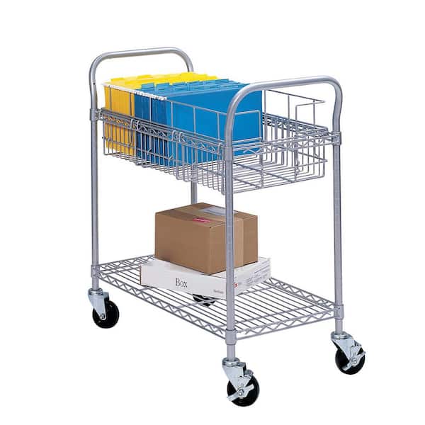 Safco Gary Metal Wire Mail Cart 24 in. W
