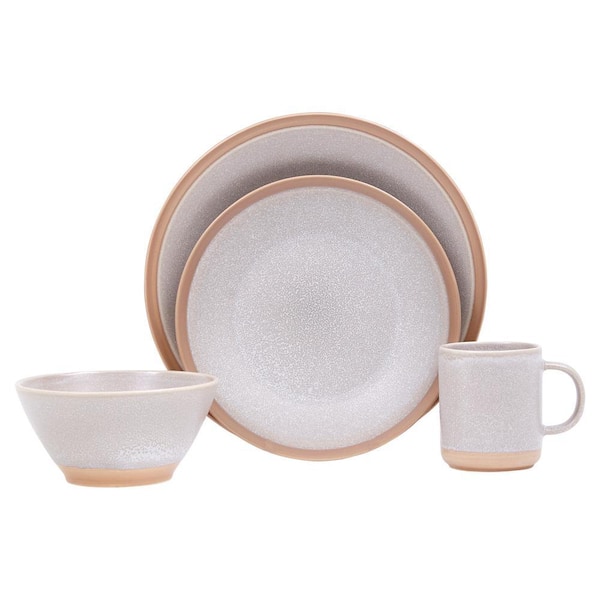 16-Piece Joshua Grey Ceramic Dinnerware Set (Service for 4 people)