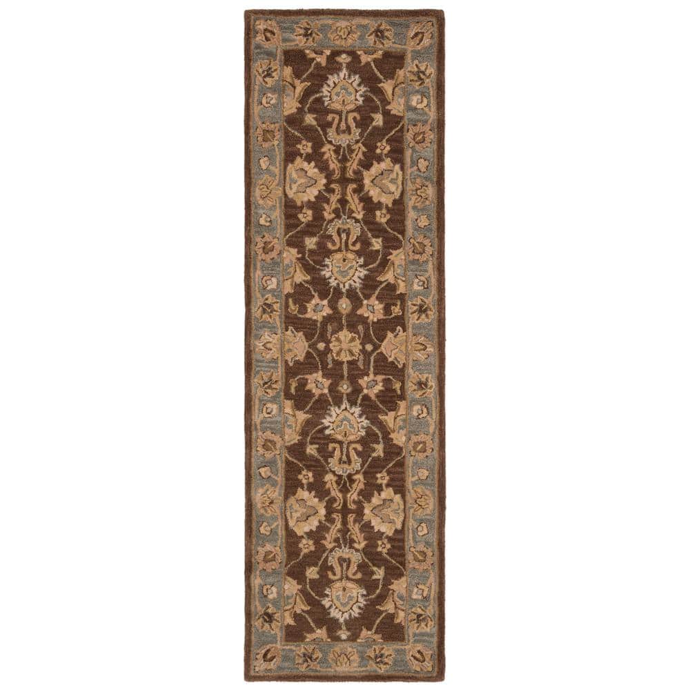 Heritage Brown/Blue 2 ft. x 8 ft. Antique Border Runner Rug price history on PriceWatchPro