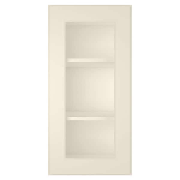 HOMEIBRO 15 in. W X 12 in. D X 30 in. H in Antique White Plywood Ready to Assemble Wall Kitchen Cabinet with 1-Door 3-Shelves